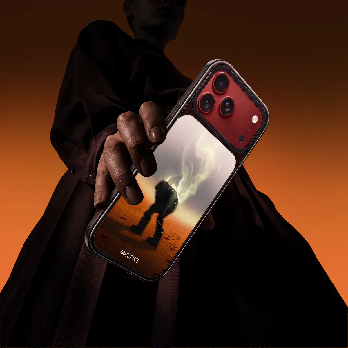 AFTERIMAGE — Collection 01 Naked iPhone case, model photograph.