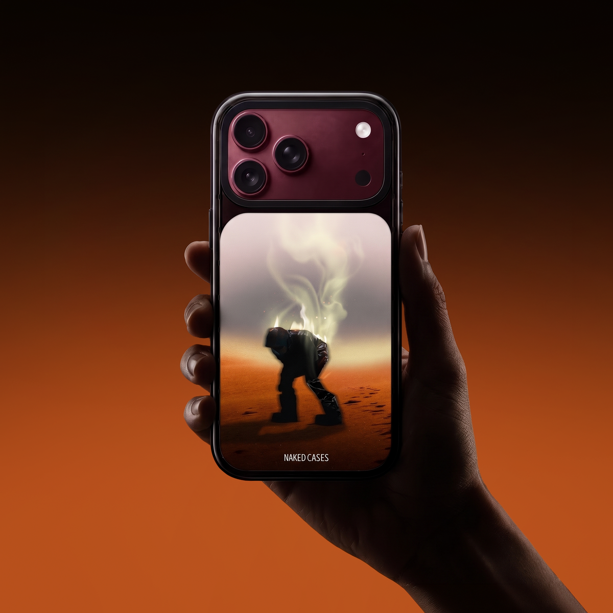 AFTERIMAGE — Collection 01 Naked iPhone case, held in hand.